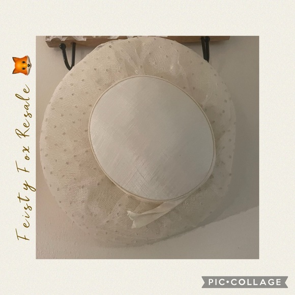 True Vintage Ivory Fascinator Hat 1950s–1960s Sinamay Millinery Base - Picture 5 of 9